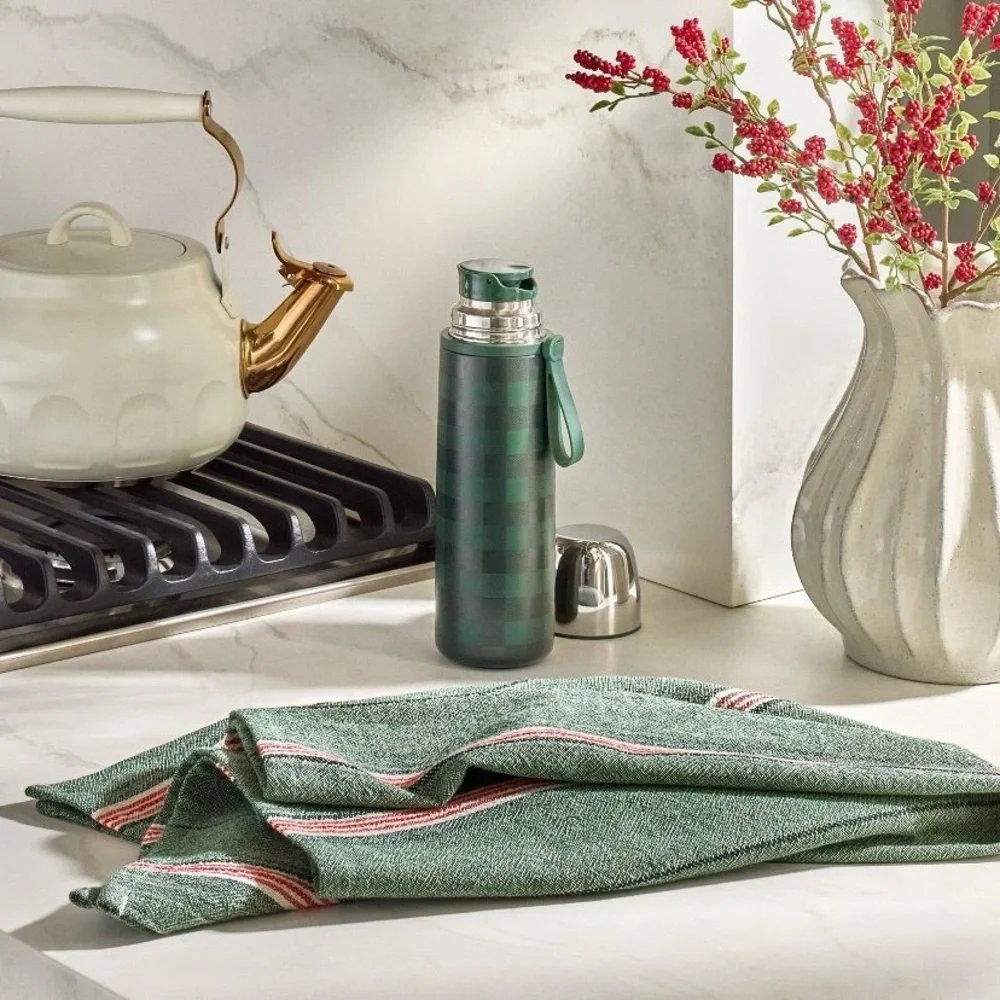 Hearth & Hand Magnolia Green Stripe Flour Sack Kitchen Towel Christmas Holiday